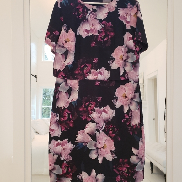 PHASE EIGHT Layered Floral Short Sleeve Dress - Picture 2 of 7